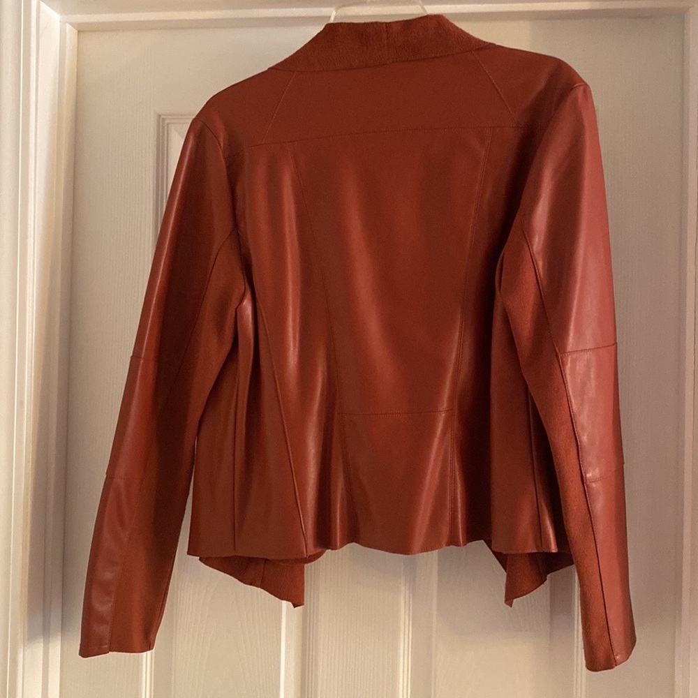 Bagatelle L Faux Leather Jacket, Rust, Like New - Picture 2 of 6